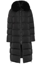Yves Salomon Black Puffer Coat Size 10(38) New Genuine Rrp £990 #rb