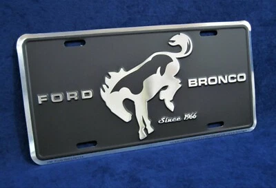 FORD BRONCO -*US MADE*- Embossed Metal License Plate Car Auto Truck Tag Sign BLK - Image 1 of 4