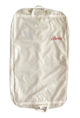 Brioni 43'' Cream Garment Bag Suit Jacket Trousers Coat Italy New
