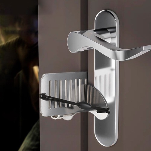 Serratura per porta portatile senza foratura serratura di sicurezza antifurto - Foto 5 di 10