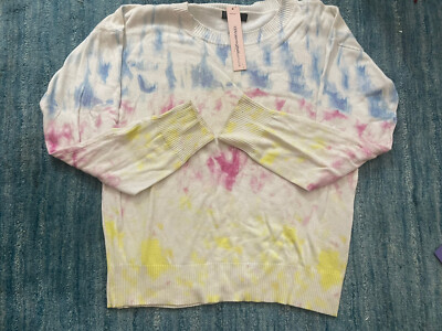 NWT Bloomingdale's AQUA Tie Dye Light Summer Sweater M