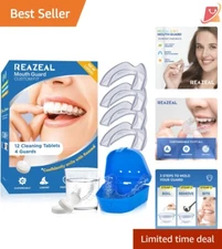 Durable Moldable Dental Guard for Teeth Grinding with Cleaning Tablets Included