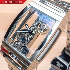 Mens Silver Bridge Manual Mechanical Watch - Stainless Steel Metal Strap