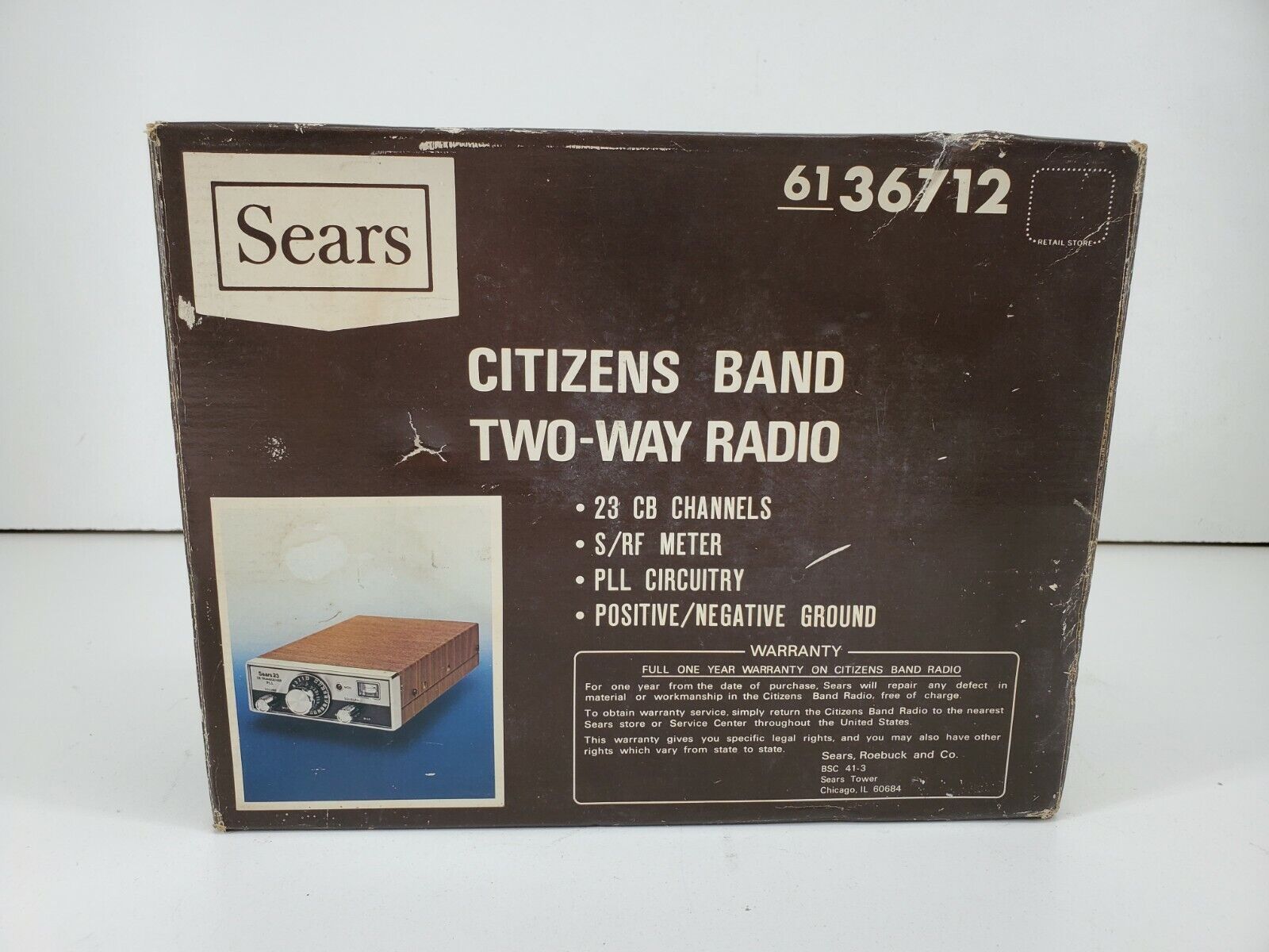 NIB Vintage 70's Sears Citizens Band Two-Way Radio 6136712 Japan New Old Stock Ostatnia praca tania