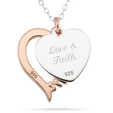 Things Remembered Sterling Silver Rose Gold Mom Heart Necklace