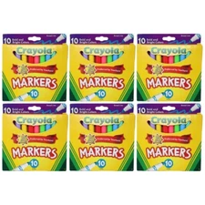 6-Pack - Crayola Bold and Bright Colors Broad Line Markers, 10 Count ( 58-7725 )