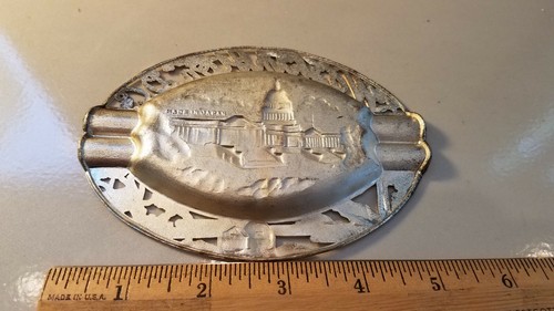 Vintage Decorative Metal U.S. Capital Washington D.C. Souvenir Ashtray - Afbeelding 2 van 2