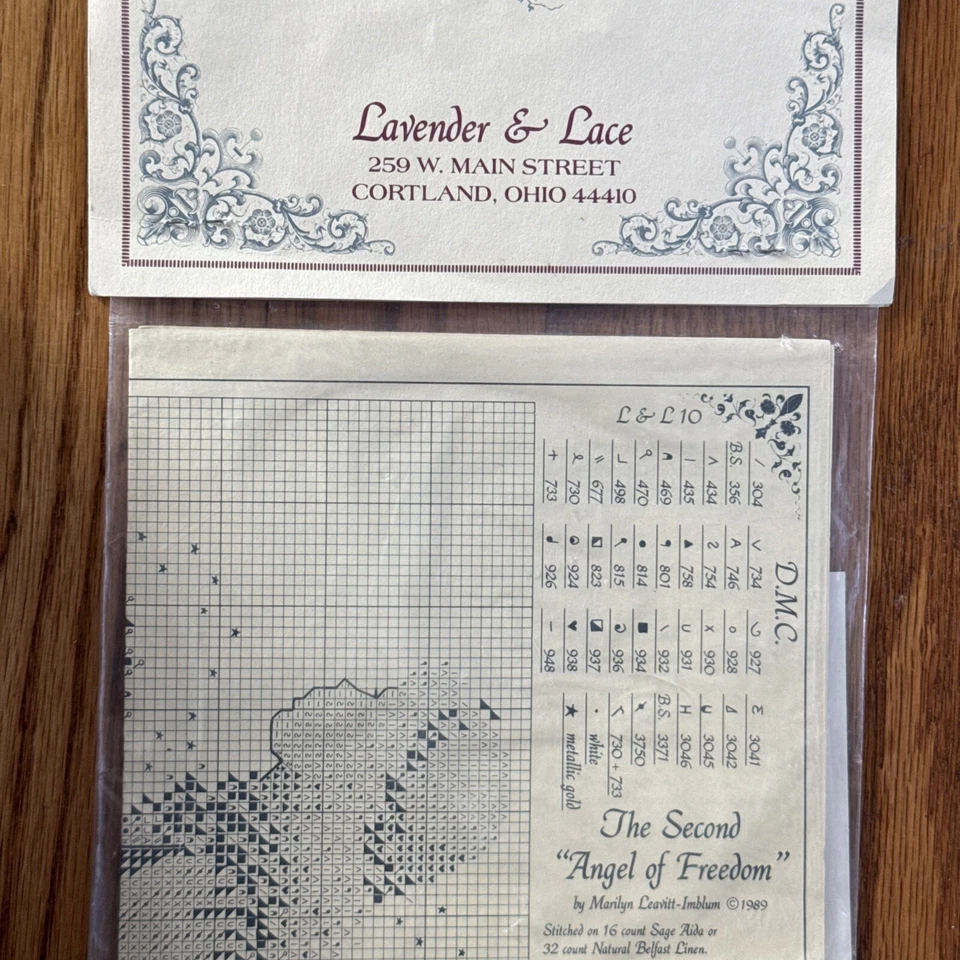 Lavender & Lace Victorian Designs Angel Of Freedom Cross Stitch Pattern NEW - Image 3 of 4