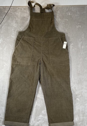 American Eagle Aerie Overalls L Womens Cuffed Corduroy Jumpsuit NEW