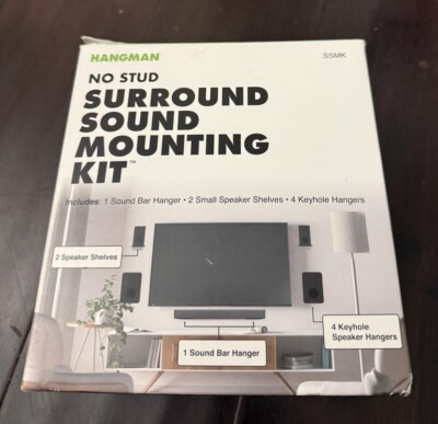 Hangman No Stud Surround Sound Mounting Kit No Sound Bar Hanger Drywall Shelf