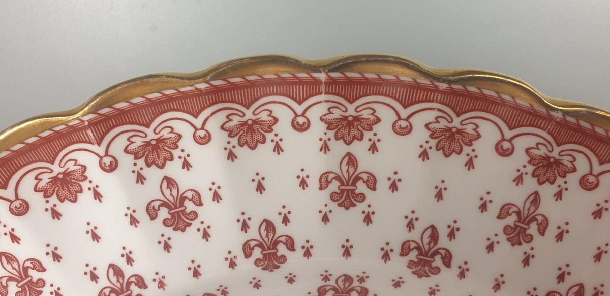SPODE FLEUR DE LYS RED TABLEWARE, *SOLD INDIVIDUALLY, TAKE SPODE FLEUR DE LYS RED TABLEWARE, *SOLD INDIVIDUALLY, TAKE