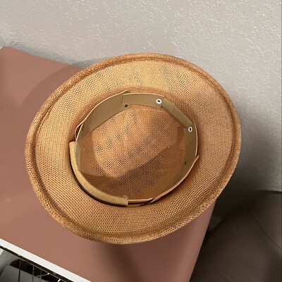 Brookstone サファリハット USA Vintage BROOKSTONE Woven Tan Safari Hat Retro | eBay