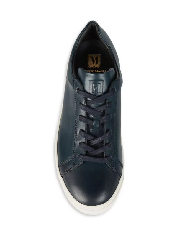 BRUNO MAGLI Mens Leather Sneakers Navy Blue White Non-Slip  display picture 3
