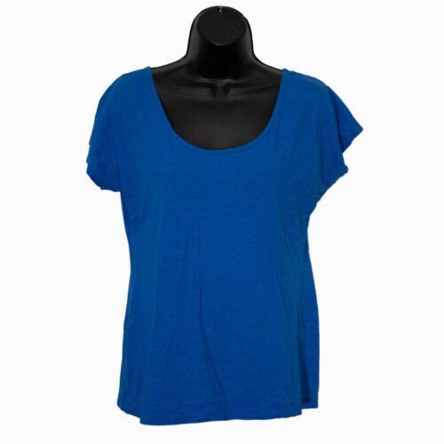 dELiA*s Shirt Womens Large L Blue Top Blouse Cotton Blend Open Back