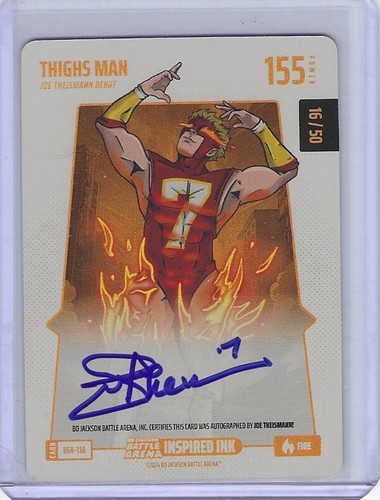 2024 Bo Jackson Battle Arena Thighs Man Fire Auto Inspired Ink Joe Theismann