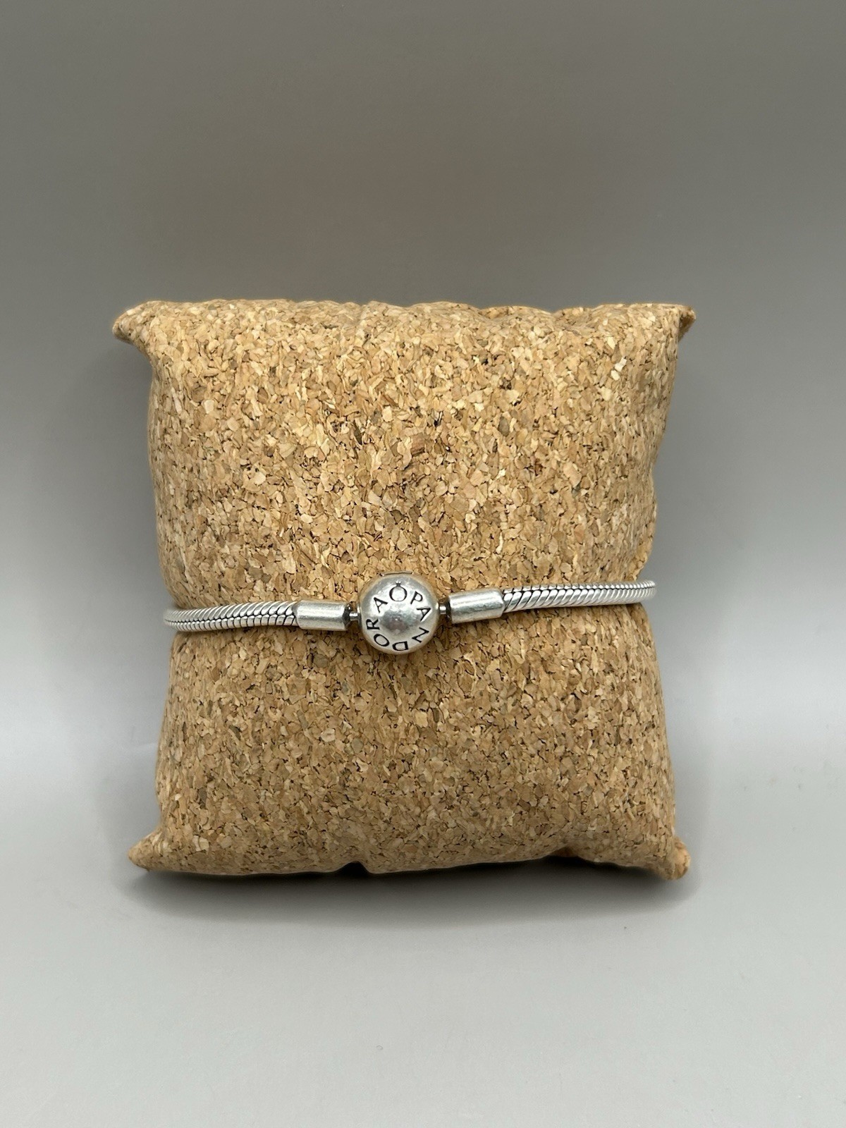 Pandora Moments Snake Chain Bracelet Barrel Clasp Sterling Silver 7”