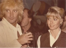 Olivia Newton John Rod Stewart Candid 1970's Original 5x7 Color Photo Stamped 