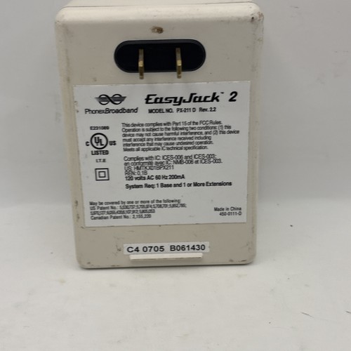 Phonex Broadband EasyJack 2 PX-211 D Phone Line Extension Wireless  Jack Adapter