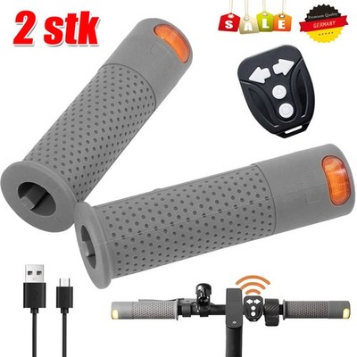 2x E Scooter Blinker mit Griff Blinklicht Roller Griff Licht Warnlicht Rücklicht