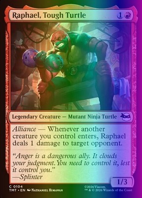 MTG Raphael, Tough Turtle (104/343) Teenage Mutant Ninja Turtles NM FOIL