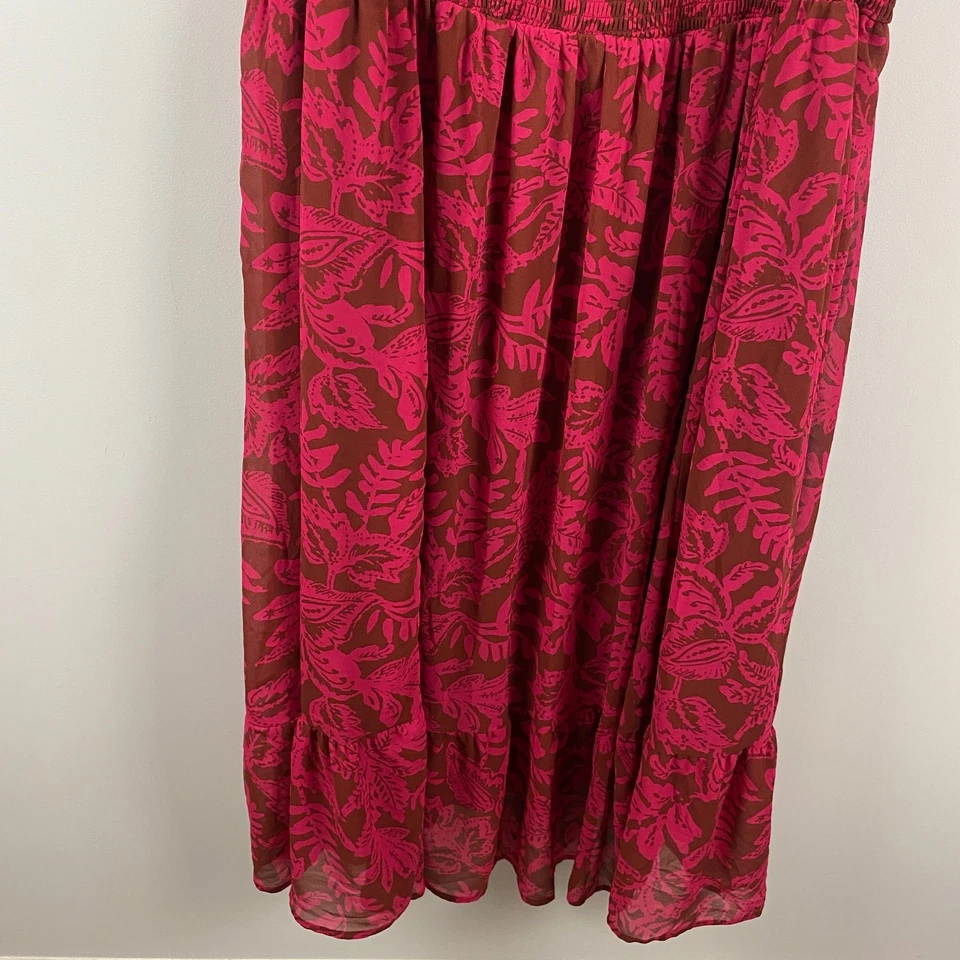 Vestido Torrid Tea Largo Corpiño Calado Línea A Talla 6X Rojo Marrón Bolsillos Foto 3 de 4