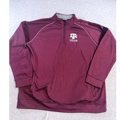 Stadium Athletics Texas A&M Pullover Mens XXL Maroon Quarter Zip Aggies Logo