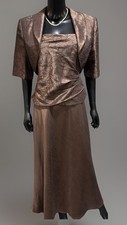 Jessica Howard brown embellished evening jacket dress sz 12 worn once