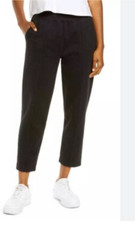 NWT NORDSTROM Zella Cara Ankle Cropped Joggers Black Size Small