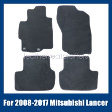 Replacement Black Velour 2-row Floor Mats Carpet For 2008-2017 Mitsubishi Lancer