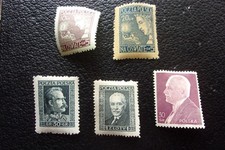 POLOGNE - timbre yvert/tellier n° 334 335 343 344 398 n* MH (A38)