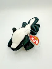 Ty Beanie Babies Stinky The Skunk 1995 4th gen tag PVC pellets tag protector