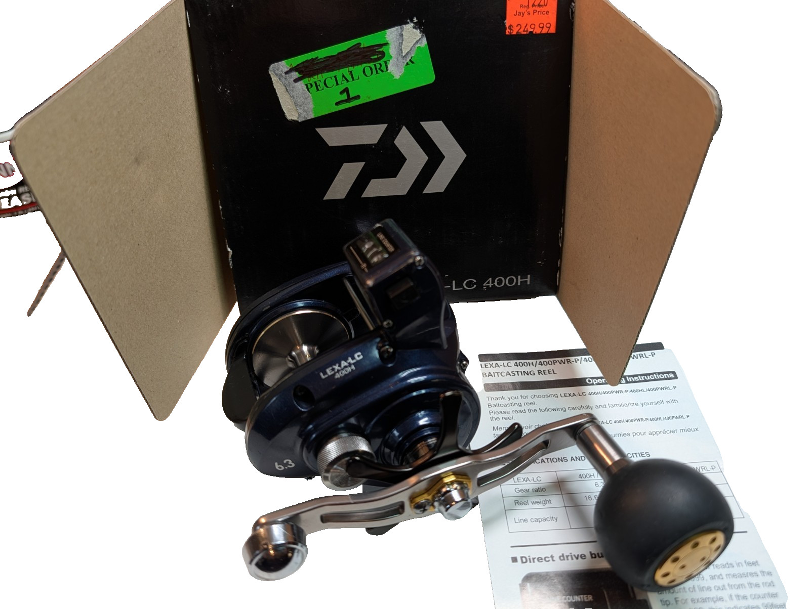 Daiwa-LC Lexa 400H Line Counter Fishing Reel 6.3:1 Serviced,