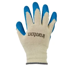 Ironton Latex-Coated Work Gloves, Blue/Gray, XL