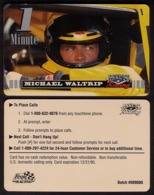 Assets Racing 1995: 1 Minute Michael Waltrip Muster Telefonkarte
