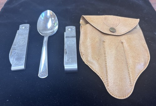 VTG BOY SCOUTS OF AMERICA Official UTENSIL SET BSA Spoon Folding Knife & Fork