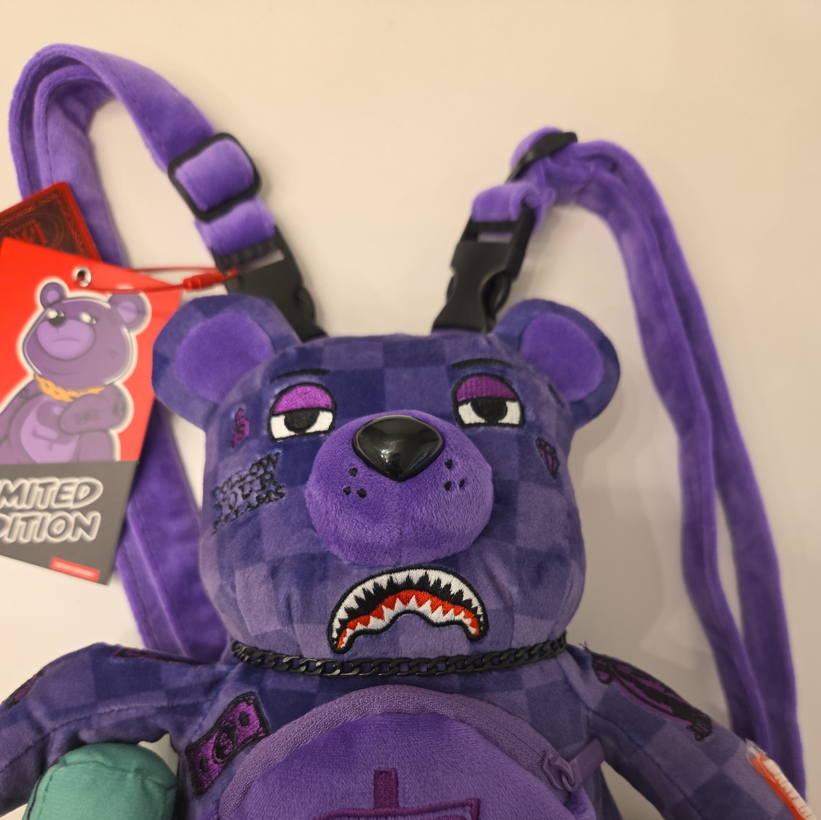 Zaino Sprayground All Systems Go Bear CubNuovo Viola Viaggio Scuola Mini Borsa