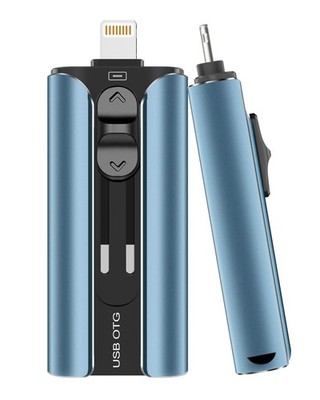 MFi Certified Flash Drive 256GB for iPhone Thumb 256GB, Light Blue 