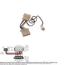 Cable Internal DC Power 2.54mm 3-Pin Fan Male to IDE 4-Pin Molex Pass-Thru