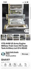 AHM Tyco Life-Like HO 1:87 U.S. Army 6pc Lot Loco Cars Track Lights