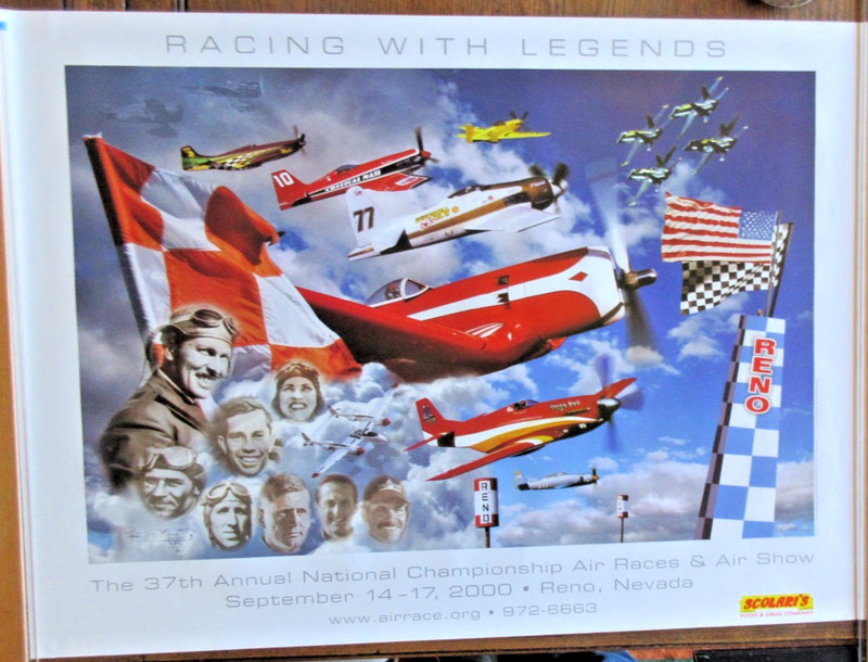 RENO AIR RACES 2000 NATIONAL CHAMPIONSHIP/LEGENDS Event Poster 33x24  Excellent