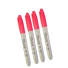 RACEY RED Sharpie Markers Fine Point Permanent Marker Lot Of 4