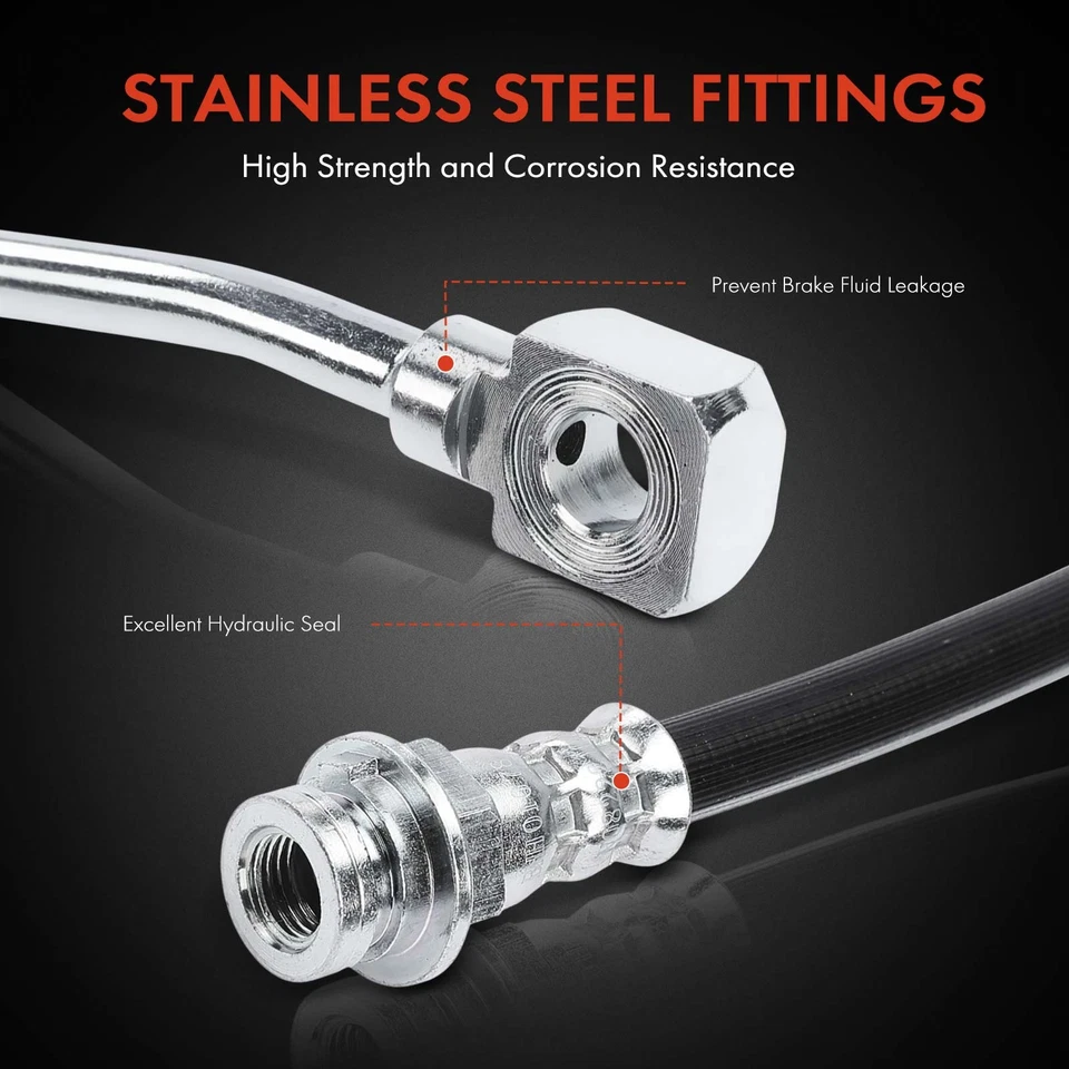 Manguera hidráulica de freno delantero 2 piezas para Chevrolet Tahoe 1995-2000 GMC Yukon 92-00 Foto 4 de 4