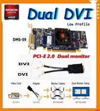 DUAL DVI Video Card Low Profile PCI-E x16 2.0 DELL HP ALL Brands SFF Slim