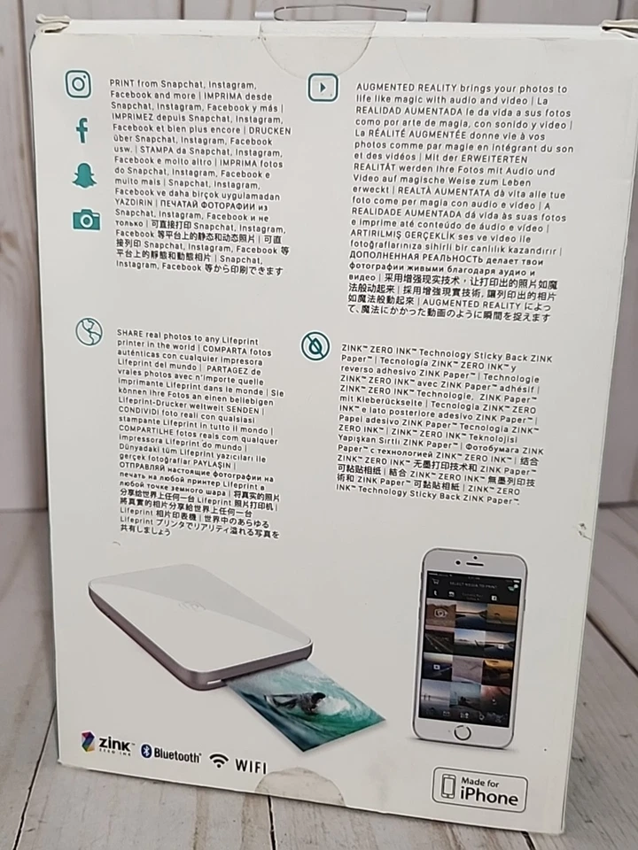 Lifeprint 2x3 Portable Photo AND Video Printer for iPhone new open box - Image 3 of 4