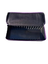Coast Cassette Tape Storage Case 24 Slot Purple Black AS-IS Cracked No Zipper