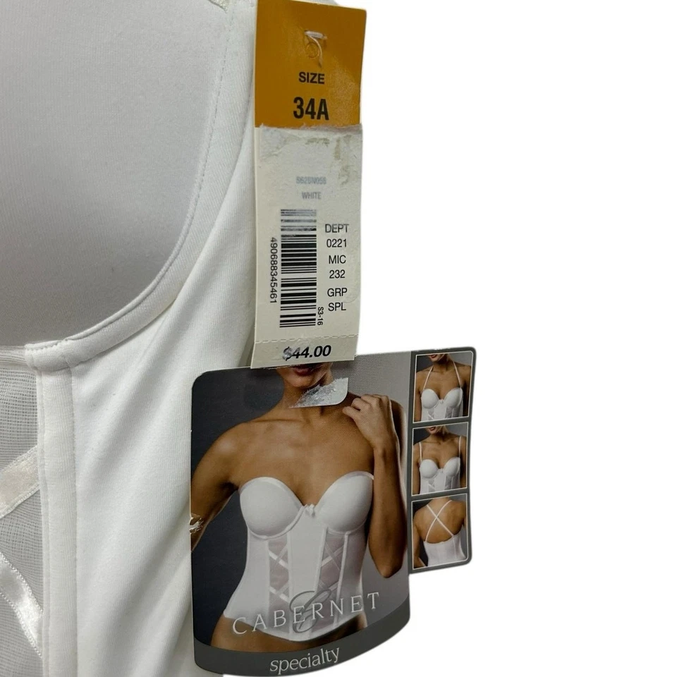 NWD Cabernet Specialty 白色可调式紧身胸衣紧身胸衣女式 34A — 第 2/4 张图片