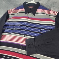 Wrangler Shirt Mens 16.5-35 X-Long Tails Vintage Striped Cowboy Western USA Made