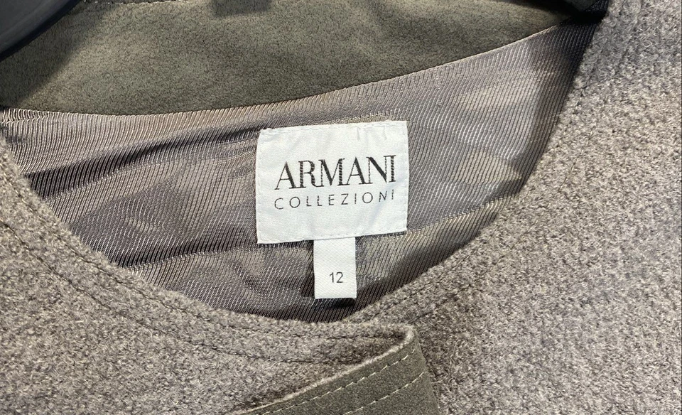 Armani Collezioni Women's Gray Wool Classic Blazer Size 12 - Image 2 of 4