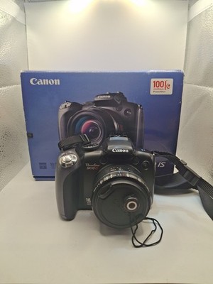 Canon PowerShot SX10 IS 10MP Digital Camera 20x Zoom Lens Hood Box Tested Works