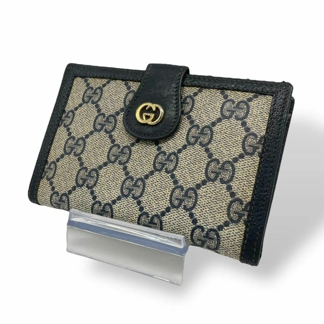GUCCI Ancien Portefeuille Pliable Gucci Suprême Vintage Motif GG